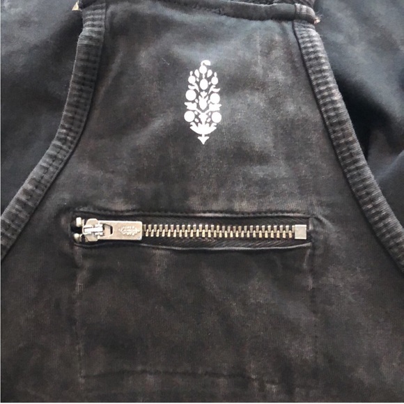 Free People Hot Shot Mini Dress With Pockets In Washed Black.NWT! Sz XS & S - Picture 10 of 15